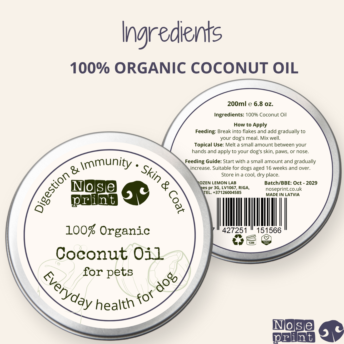 100% Organic Coconut Oil 200ML