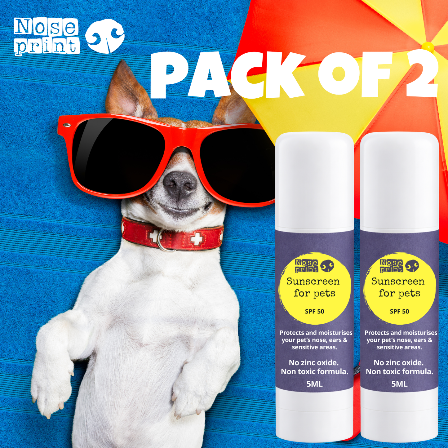 Pet Sunscreen Stick 5ML SPF 50, Zinc Oxide Free, Non-Toxic, for Dogs and Cats