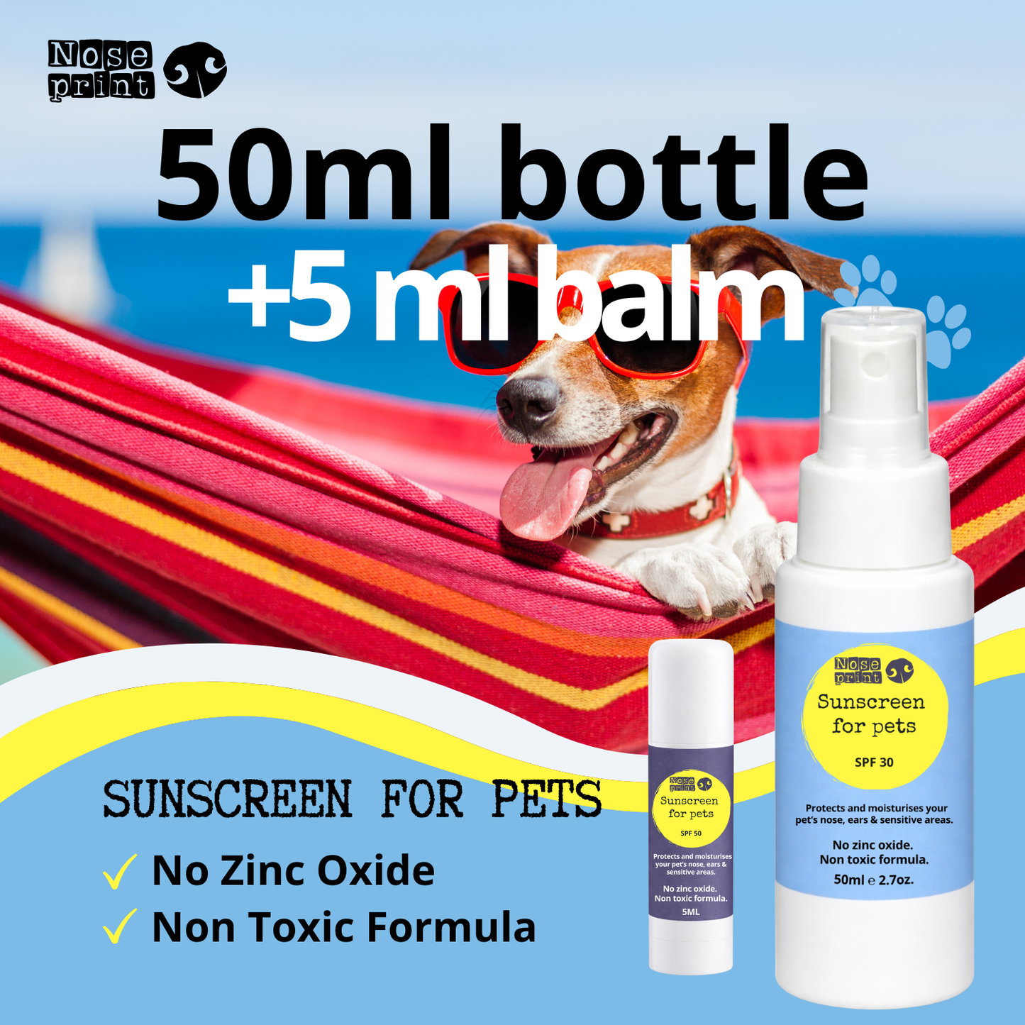 Pet Sunscreen SPF 30 Spray 50ml + Free Gift SPF 50 Balm Stick 5ml