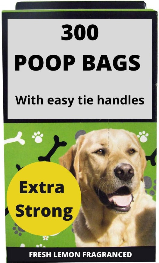 300 Dog Poo Bags Extra Strong Poo Bags For Dogs, Lemon Scented Dog